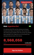 “Pemenang Sudah Ditentukan?” – Petisyen Singkir Argentina Kumpul 8 Juta Tandatangan, Dakwa FIFA Berat Sebelah