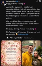Fazley Yaakob Beri Ucapan Romantik Kepada Datuk Seri Vida Sempena Hari Lahir Undang Perhatian
