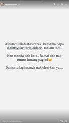 “Kan Manda dah kata, ramai dah nak tuntut hutang pagi ni” -Anak Norish Karman