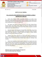 Tragedi latihan baling grenad di Kem Hobart, TDM sahkan dua anggota meninggal dunia