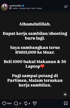 Syed Saddiq bersyukur dapat kerja sambilan -“Alhamdulillah, shooting baru lagi”