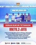 Selepas 13 tahun! Geran KRT dinaikkan ke RM10,000 mulai 2027