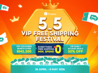 Shopee 5.5 VIP Sale Offers Free Shipping Deals