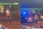 Woman throws a rampage, smashes car rear windscreen and taillights with knife