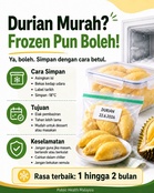 Durian Boleh Dibekukan, Ini Cara Simpan Betul Untuk Tahan Lebih Lama