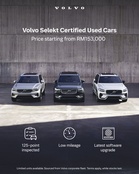 Volvo Selekt电动二手车 售价15万3000令吉起