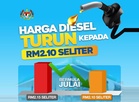 Malaysia’s subsidised diesel price drops to RM2.10/L from July 2026