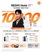 Redmi Note 17系列马来西亚版:最高配备10000mAh电池和支持100W充电