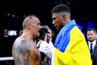 Anthony Joshua and Oleksandr Usyk recreate Rocky III training montage