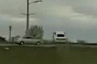 Car flies over passing vehicle during Wisconsin police chase