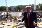 Trump takes hammer and power-saw to press gaggle with unprecedented ballroom event as price-tag balloons