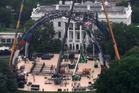 UFC cage fighting ring erected on White House lawn ahead of fights on Trump’s birthday