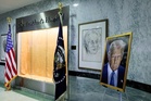Trump celebrates ‘perfect’ check-up while wounded soldiers recover steps away