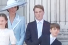 Prince George fights off sneeze during Red Arrows flypast while Prince Louis watches in awe