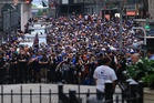 Knicks fans turned away from victory parade in Manhattan as viewing areas hit capacity early in the morning