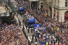 Knicks fans turned away from victory parade in Manhattan as viewing areas hit capacity early in the morning