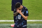 Miguel Almiron becomes first player sent off for covering mouth at World Cup
