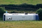 Six in hospital after bus overturns during crash in Wales