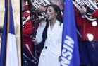 Reviews shred Kash Patel’s girlfriend Alexis Wilkins for her National Anthem: ‘Well, she’s better than Lara Trump’