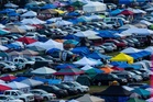Dead baby is found in a portable toilet at a music festival in Michigan