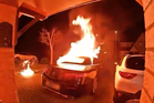 Arsonist setting fire to Mercedes on driveway caught on doorbell camera
