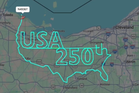 Pilot draws huge America 250 tribute in flight path above US
