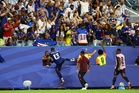 Cape Verde’s Sidny Cabral celebrates in crowd after scoring screamer against Argentina