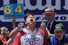 Joey Chestnut wins Nathan’s hot dog eating contest again but falls short of record