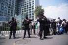 100 riot police guard England hotel as team receive hostile reception in Mexico