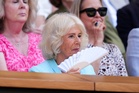Queen Camilla joined by actor who played her husband in Wimbledon Royal Box as she watches Arthur Fery