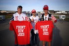 ‘Front Row Joes’ follow Trump across the country – but he knows little about them