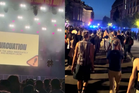 Moment Berlin Pride evacuated after car crashes into crowd
