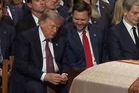 Trump offers mints to Vance during Lindsey Graham’s funeral service