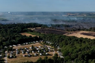 Suffolk wildfire drone video shows how close blaze came to holiday park