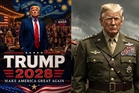 Trump posts strange series of AI images on Truth Social posing alongside famous figures