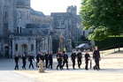 Police officers patrol Buckfast Abbey ahead of Ann Widdecombe’s funeral