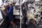 Frozen custard employee drops vat of shake mix in spectacular spill