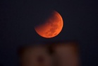 Lunar eclipse turns Moon bright red