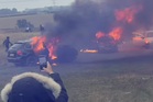 Vehicles set on fire at vigil for A66 crash victim Michael Cahill