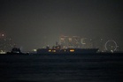 USS Abraham Lincoln sails past Singapore on its way home from Middle East