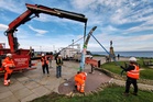 Whitby’s whale bone arch removed ahead of bronze replica replacement