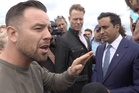 Protest organiser confronts Zia Yusuf at scene of Portsmouth migrant arrivals