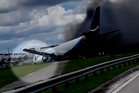 New footage captures moment pilot leaps from crashed Amazon cargo plane