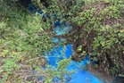 ‘Do not swim’ warning issued after polluted river turns bright blue at UK beauty spot