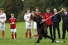 William and Kate get to grips with shinty during visit to Bute