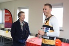 Princess Royal jokes with Sir Kevin Sinfield about joining him on a horse