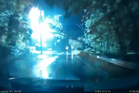 Delivery driver’s close call as Nor’easter storm brings down power lines in front of his car in Massachusetts