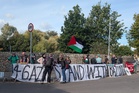 Pro-Palestine protesters gather in Dublin to urge Ireland to boycott Israel game