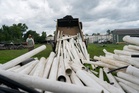 PVC pipes swept away by Hurricane Helene flooding still dominate cleanup of North Carolina river