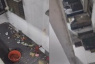 ‘Management, please help’: Fury as flat resident filmed hurling basins and rubbish from upper floor